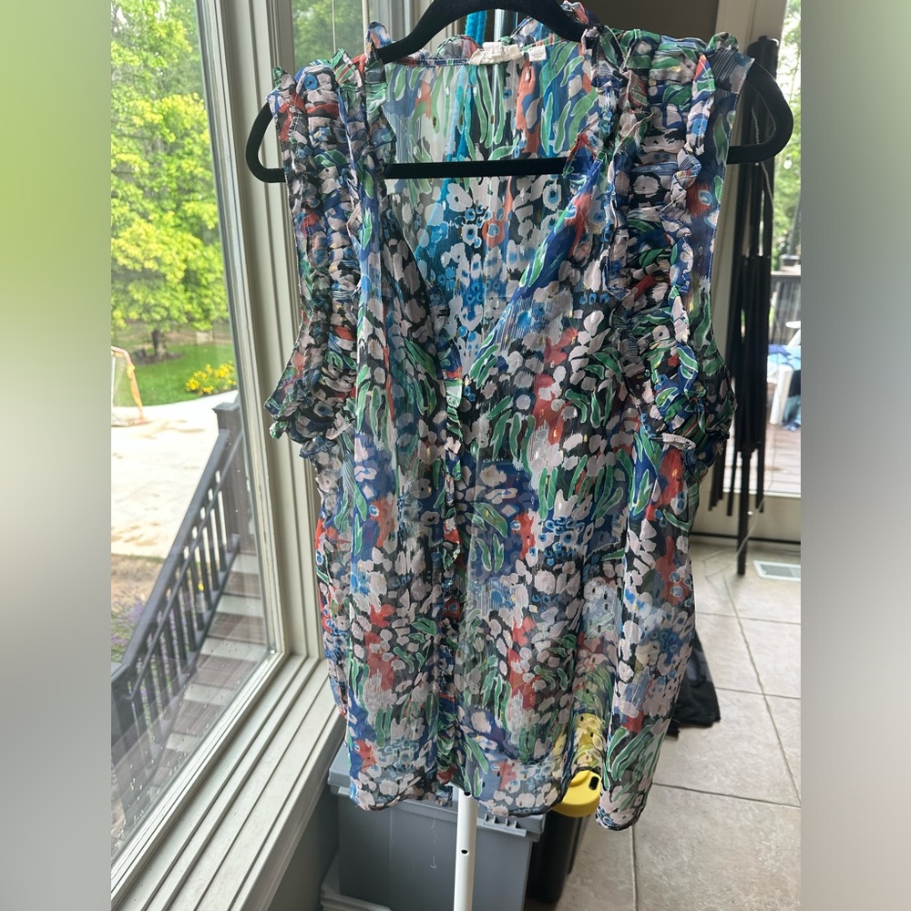 Anthropologie tank with gold detail